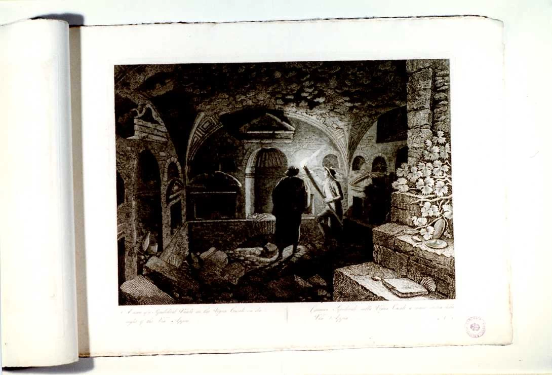 Ritrovamento del sepolcro di villa Casali - incisione, Isernia